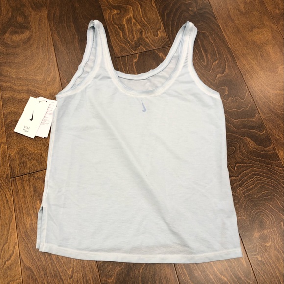 Nike yoga dry fit light blue tank top. Small. Made in China. - Picture 7 of 12